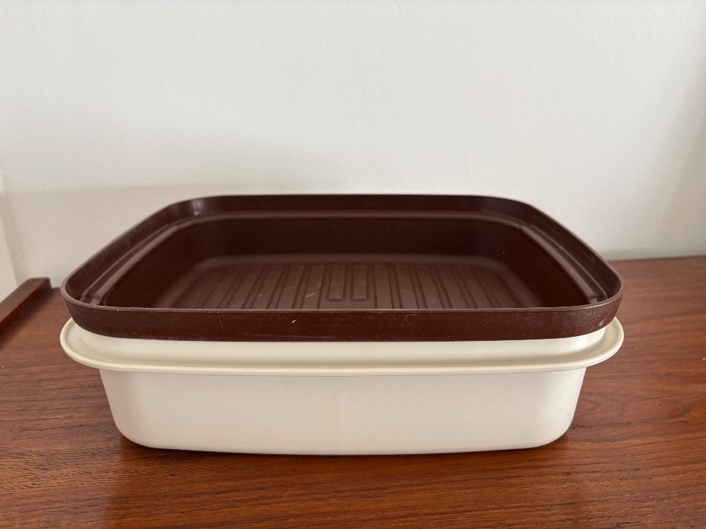 Tupperware brooddoos, Huis en Inrichting, Ophalen, Bruin, Bus of Trommel, Met deksel