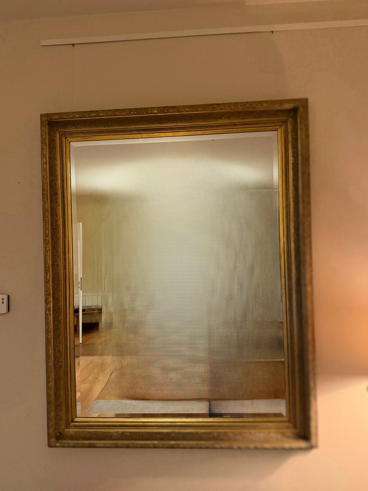 grote rechthoekige spiegel, Ophalen, Gebruikt, 100 tot 125 cm, 150 tot 200 cm