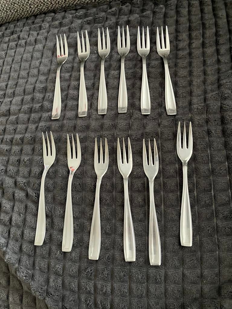 Set 12 kleine vorkjes voor dessert eternum 18/8, Ophalen of Verzenden