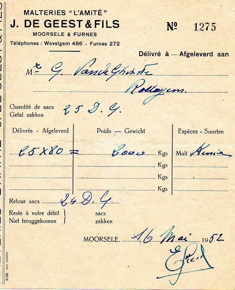 oude facturen Wevelgem Gullegem Moorsele, Verzamelen, Ophalen of Verzenden