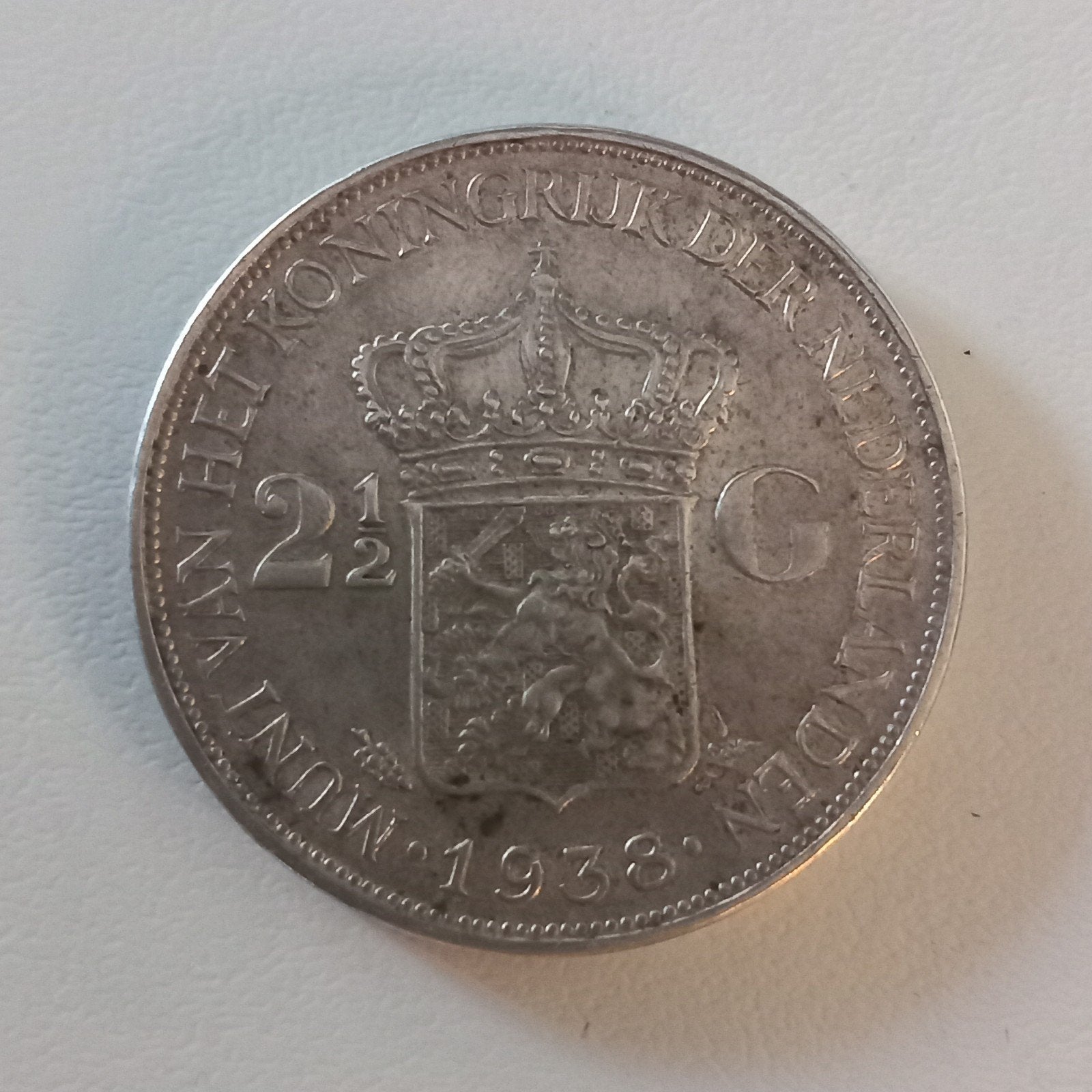 Zilver 2,5 Gulden Nederland 1938, Postzegels en Munten, Munten | Nederland, Ophalen of Verzenden, 5 gulden, Zilver