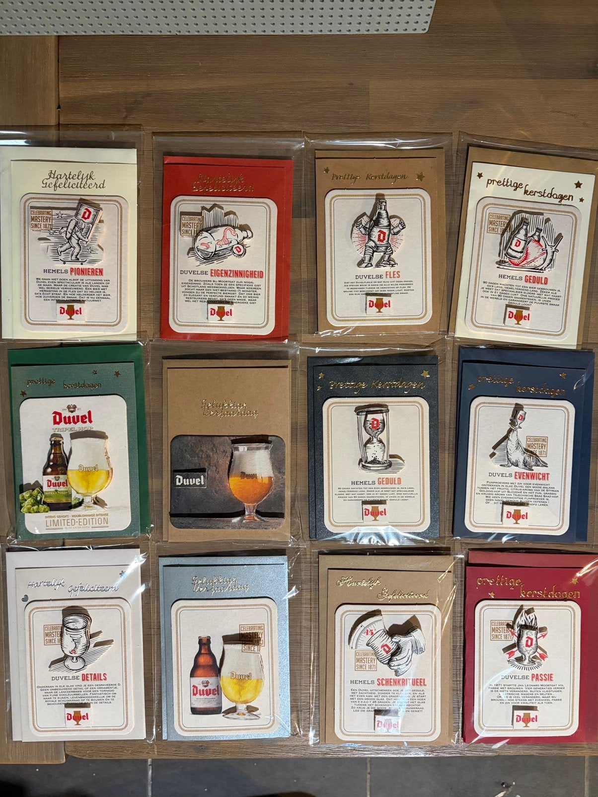 12 wenskaarten Duvel, Ophalen of Verzenden, Zo goed als nieuw, Kerst