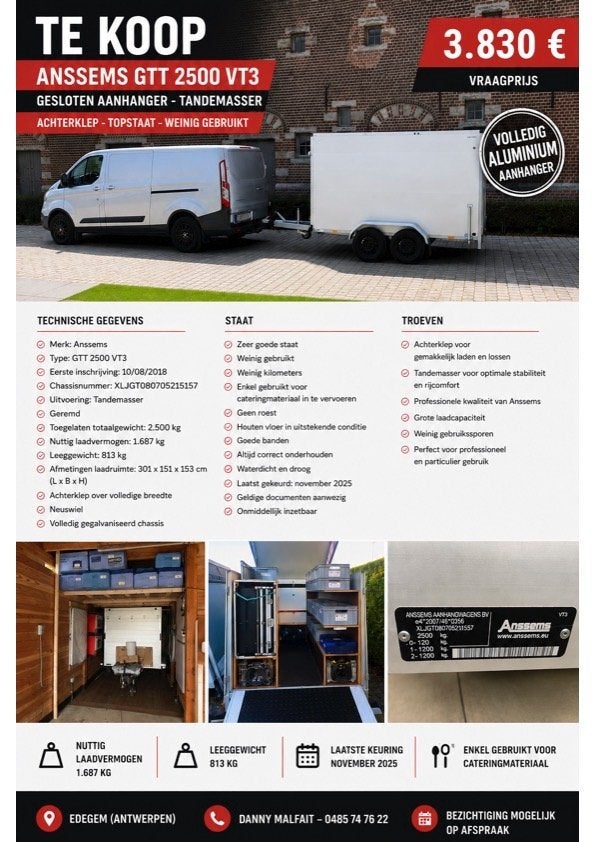 Aanhangwagen, Auto diversen, Aanhangers en Bagagewagens, Ophalen, Zo goed als nieuw