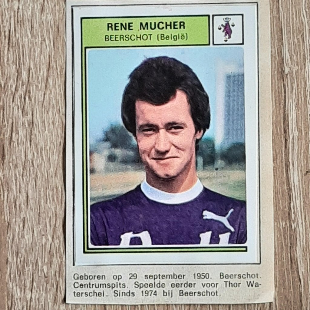 Voetbalplaatje Rene Mucher Beerschot Belgie., Verzenden, Gebruikt, Poster, Plaatje of Sticker