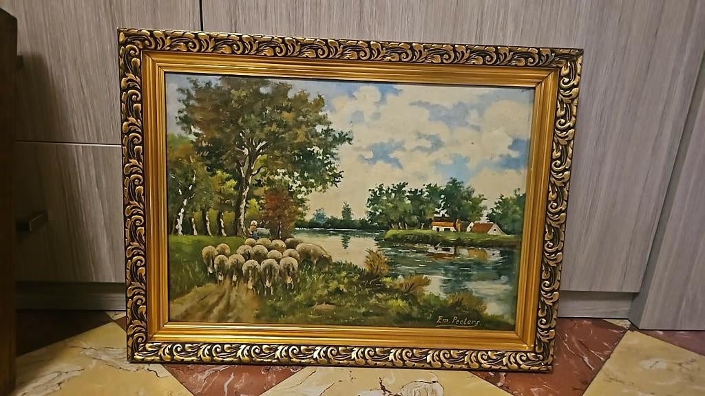 Olieverf schilderij Belgische kunstenaar Emiel Peeters., Ophalen