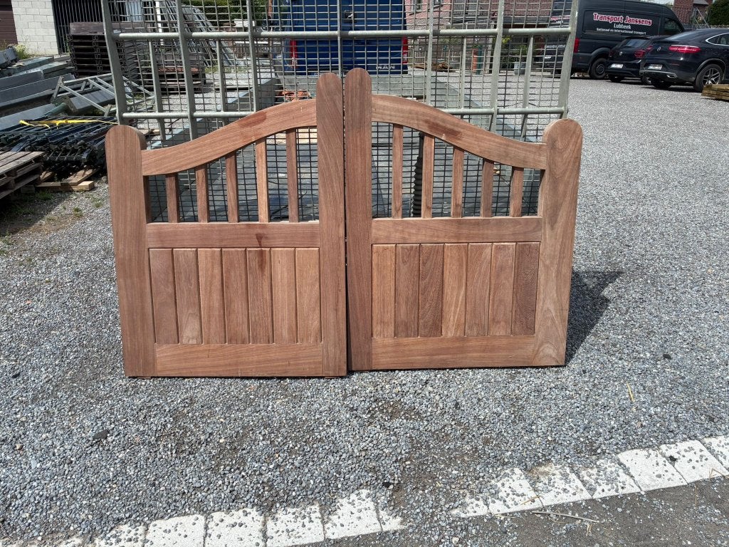 Hardhouten poort, Ophalen, 100 tot 150 cm, Nieuw, Hout