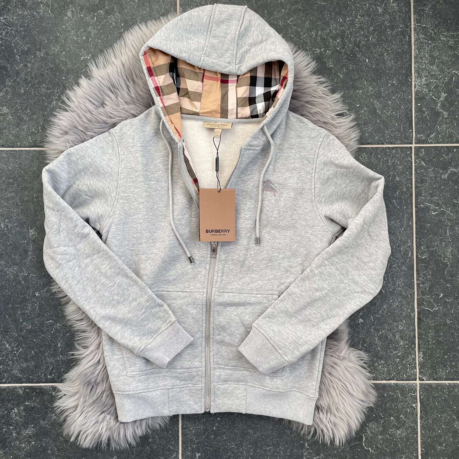 Burberry zipper, Kleding | Heren, Truien en Vesten, Ophalen of Verzenden, Zo goed als nieuw, Maat 48/50 (M), Grijs