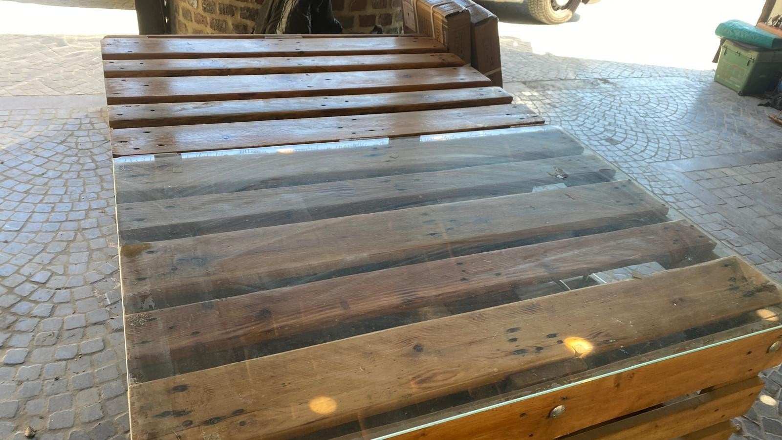 Table gratuite, bois d'échafaudage, salon, Enlèvement, Bois d'échafaudage