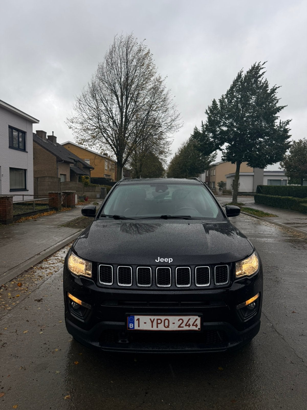 JEEP COMPASS 1.4 BENZINE 2019, Auto's, Voorwielaandrijving, Leder en Stof, Zwart, Compass