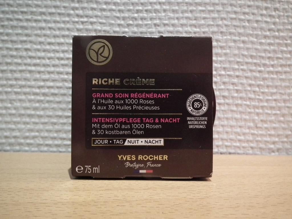 Riche crème Grand soin régénérant Yves Rocher (75 ml), Envoi, Neuf, Tout le visage, Soins