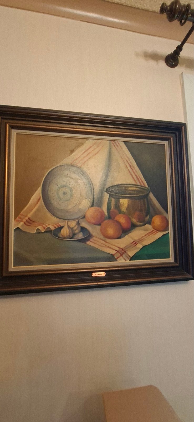 Schilderij van E .Thomas, Antiek en Kunst, Ophalen, Stilleven