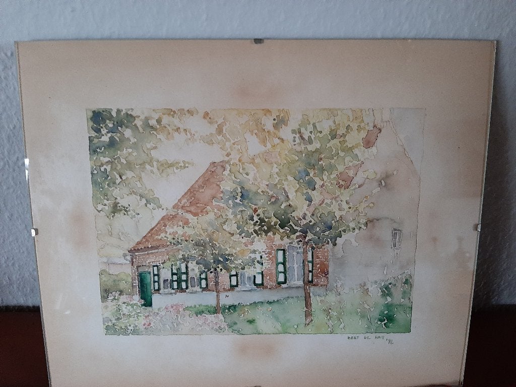 aquarel Bert De Ras Hollandstraat Mere, Ophalen, Aquarel