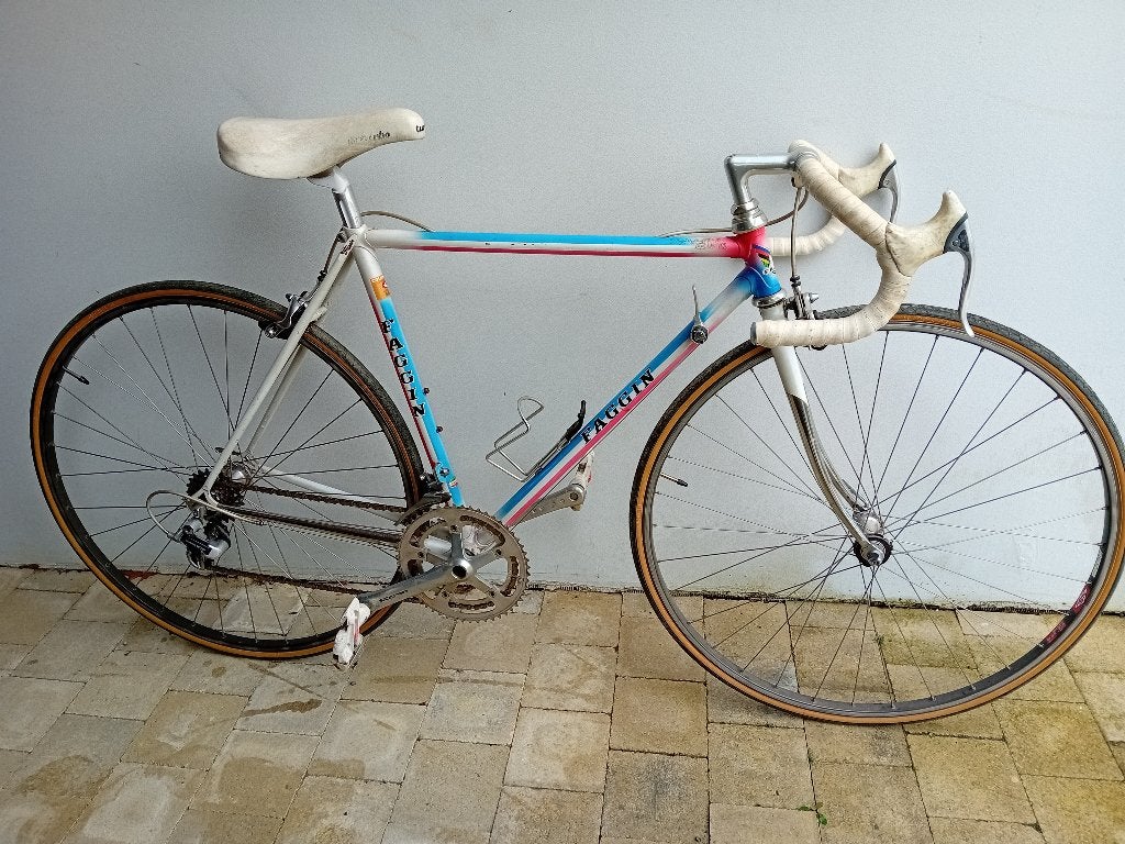 zeldzame kwalitatieve koersfiets FAGGIN 1989 maat 51, 51 tot 55 cm, Ophalen, Velgrem, Jaren '60 of nieuwer