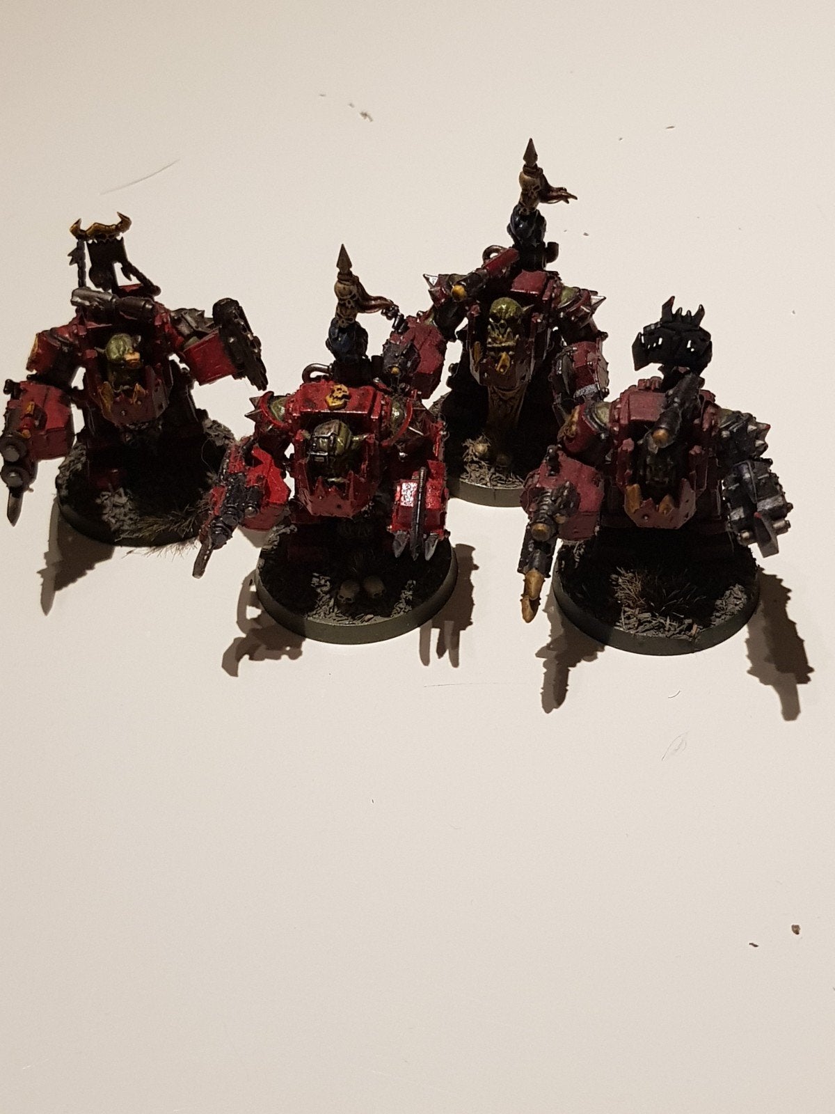 WH40K ORKS: 4 Meganobz, painted, Hobby en Vrije tijd, Wargaming, Zo goed als nieuw, Warhammer 40000, Figuurtje(s), Geverfd, Ophalen of Verzenden