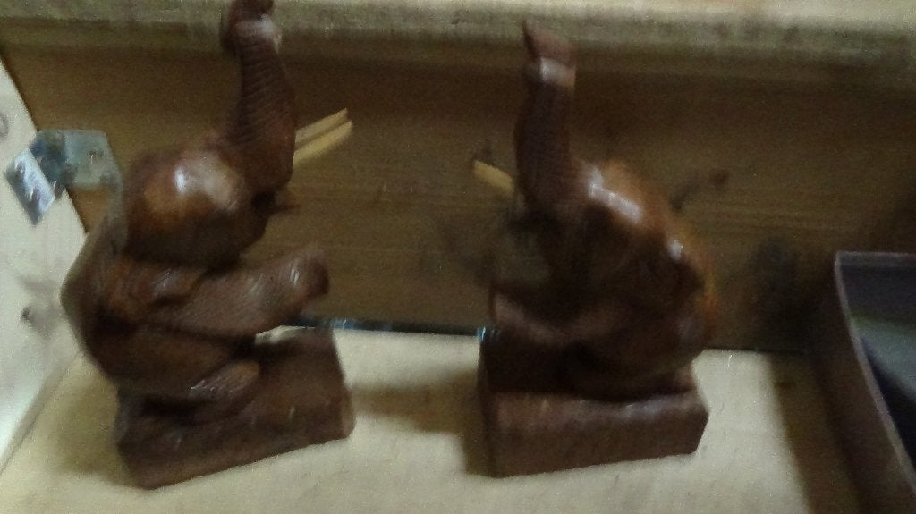 boekensteun  "OLIFANT"  hout, Antiek en Kunst, Ophalen