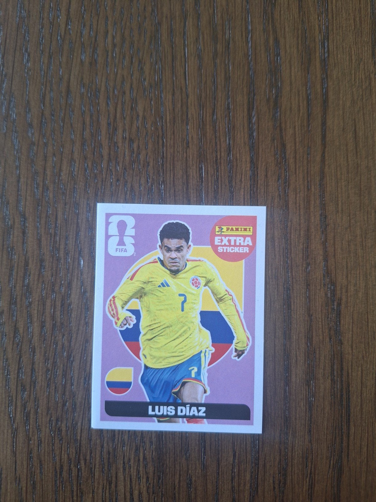 Luis Diaz extra sticker panini wk26 (paars), Ophalen of Verzenden