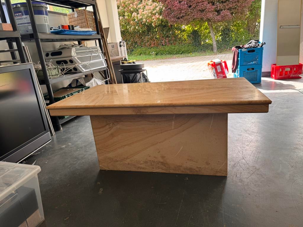 Travertin salontafel, Huis en Inrichting, Ophalen, Gebruikt