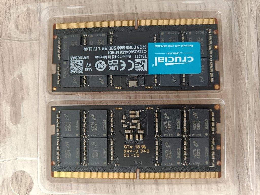 Crucial DDR5-5600 SODIMM 64GB (2x32GB)(originele verpakking), Computers en Software, RAM geheugen, Ophalen of Verzenden, Zo goed als nieuw