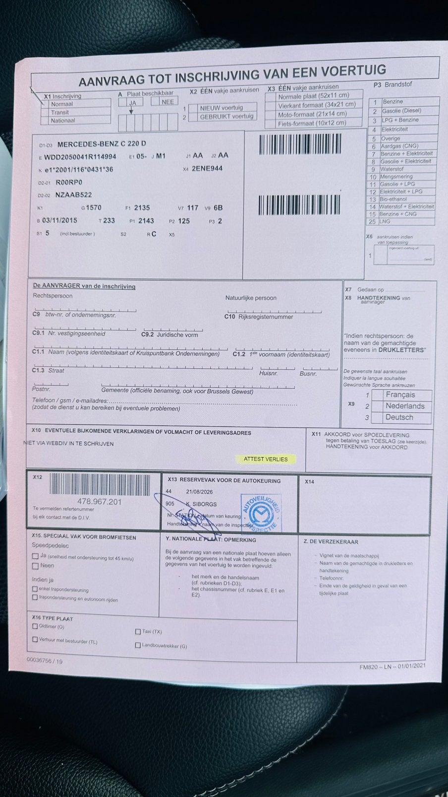 Mercedes Classe C C220d Euro 6B 2015, Autos, Achat, 1800 kg, Euro 6, Entretenue par le concessionnaire