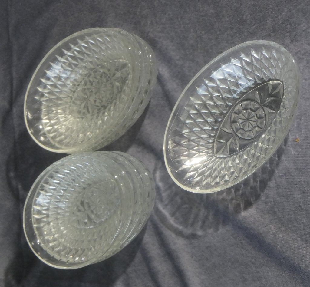 dessertschaaltjes jaren 60/70, Ophalen, Vintage, Glas, Schaal of Schalen