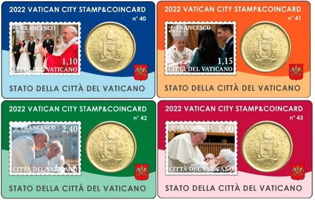 Timbre et carte monétaire Cité du Vatican 2022 Nos. 40 à 43, Enlèvement ou Envoi, Vatican