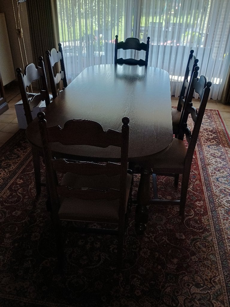 Te koop Eetkamer, Ophalen, Gebruikt, Notelaar