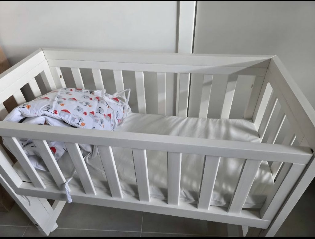 Co-sleeper hout met matras en omranding, Ophalen, Gebruikt, Minder dan 140 cm, Matras