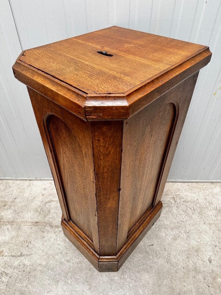 antieke SOKKEL of PIEDESTAL zuil pilaar buste eiken 1825, Maison & Meubles, Enlèvement ou Envoi, Comme neuf