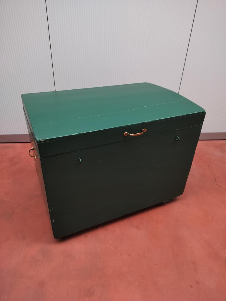 Mooie groene houten koffer, Huis en Inrichting, Woonaccessoires | Kisten, Ophalen