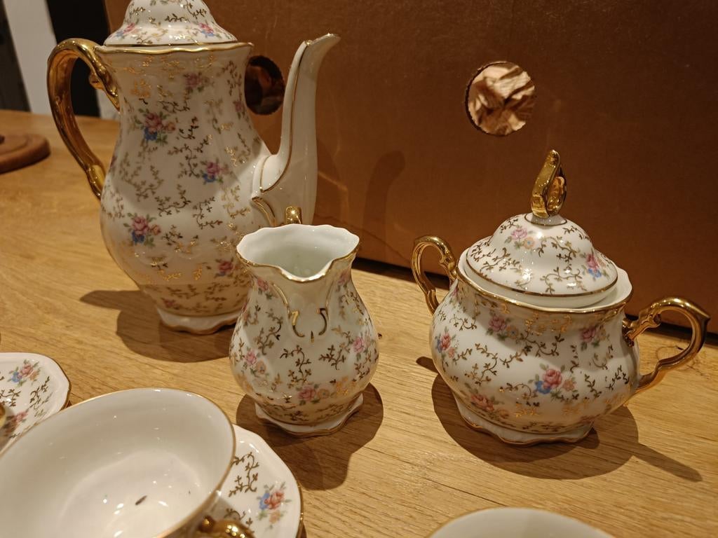 Schattige Bavaria Elfenbein Porzellan koffie set, Enlèvement