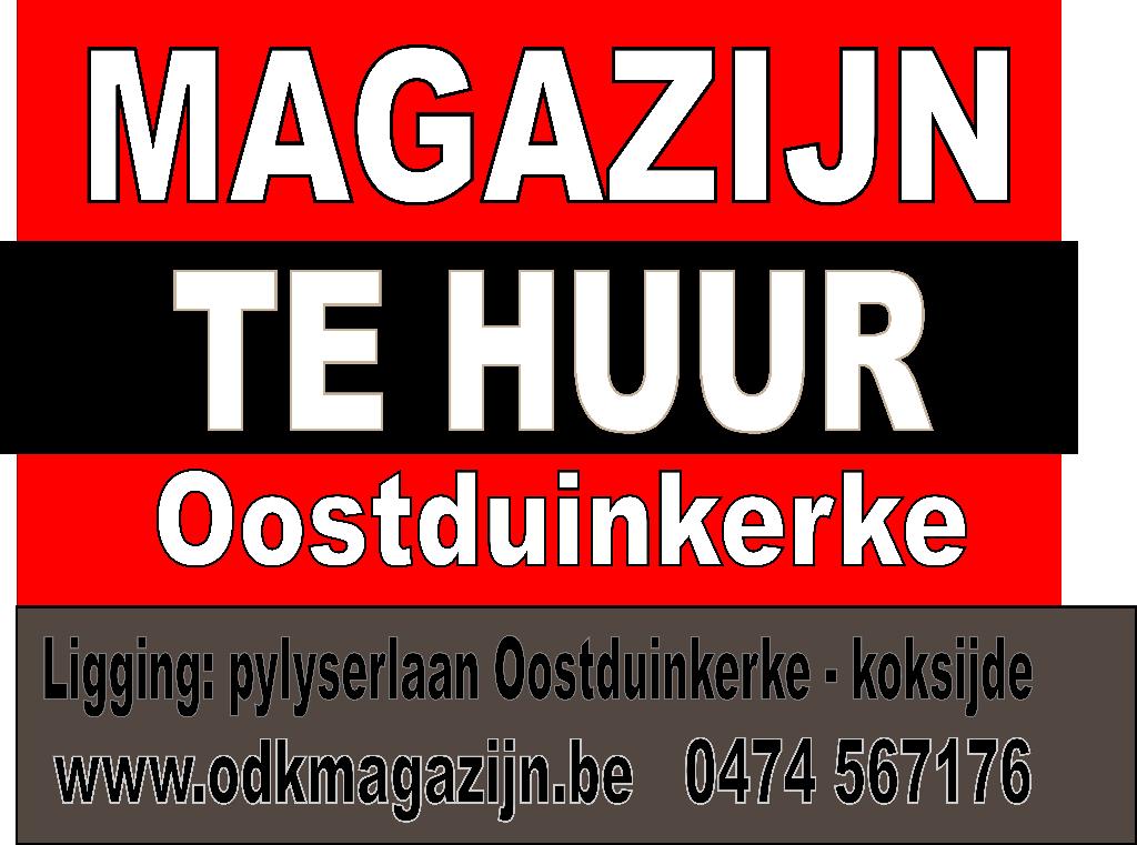 TE HUUR Oostduinkerke LOODS magazijn hangar, 135 m², Location, Stock ou Remise