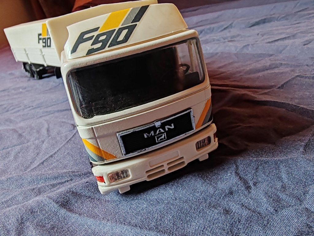 MAN F90,  promo-miniatuur, Ophalen of Verzenden, Zo goed als nieuw, Bus of Vrachtwagen, Overige merken