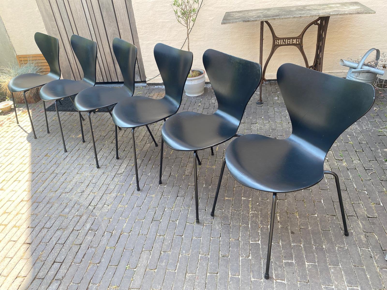 Originele Fritz Hansen stoelen, Ophalen, Gebruikt, Zwart, Vintage Series 7 (vlinderstoel)
