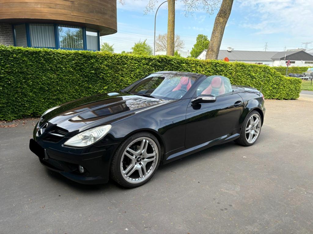 Mercedes SLK200 | Cabrio |  AMG LOOK, Auto's, Automaat, Cabriolet, Zwart, 2 deurs