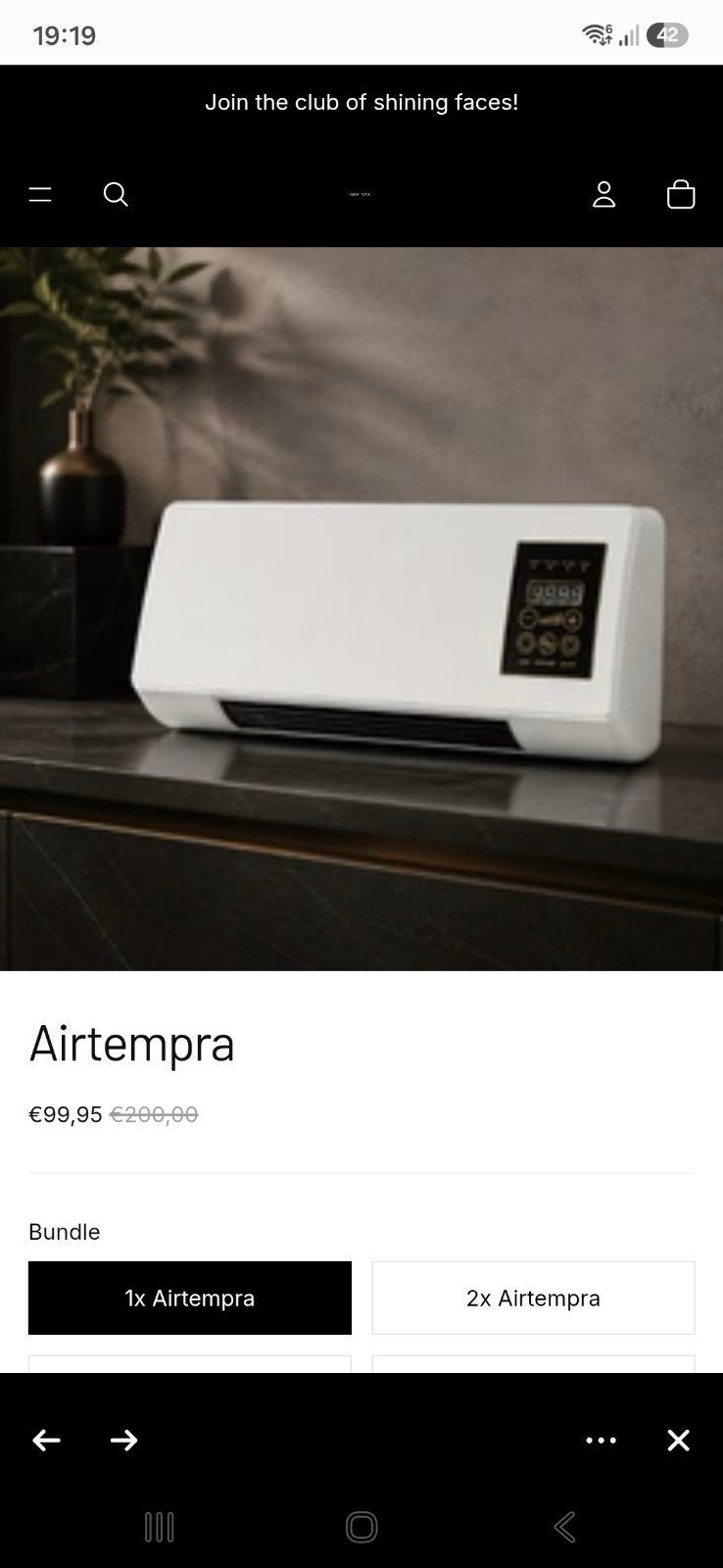 aiercooler nieuw, Huis en Inrichting, Kachels, Ophalen of Verzenden, Nieuw, Elektrisch, Hangend