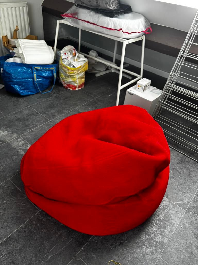 Pouf ikea pliable, Maison & Meubles, Enlèvement, Comme neuf, Rouge, Pouf