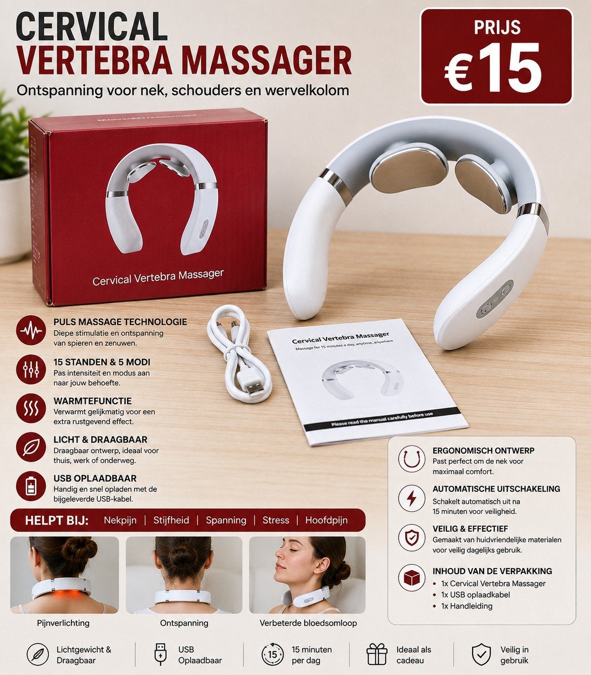 Cervical massage apparaat, Enlèvement ou Envoi, Neuf, Appareil