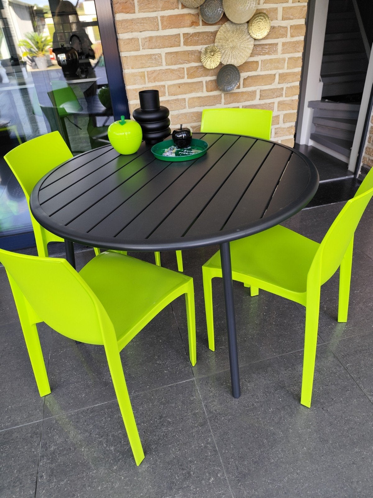 ijzeren tuintafel, Ophalen, Eettafel, 6 zitplaatsen, Aluminium
