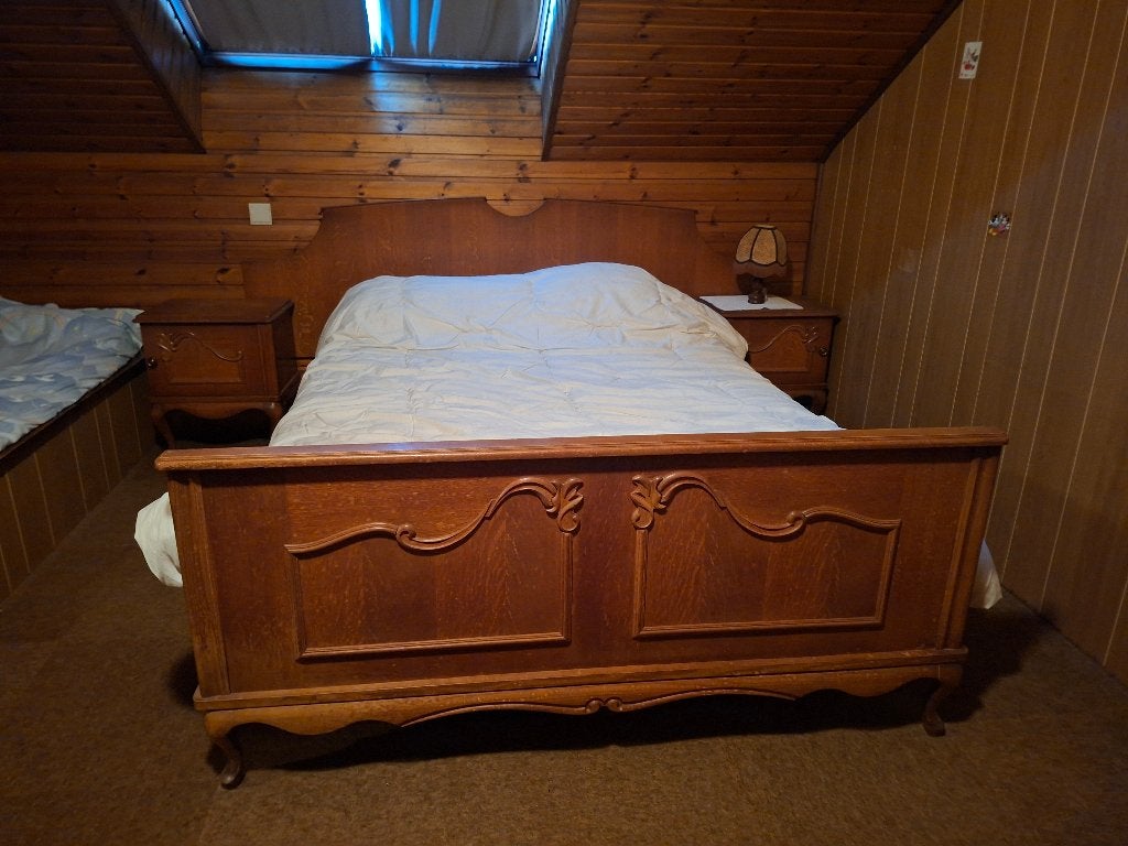 2 persoonsbed, Huis en Inrichting, Slaapkamer | Bedden, Ophalen, Gebruikt, Tweepersoons, Hout