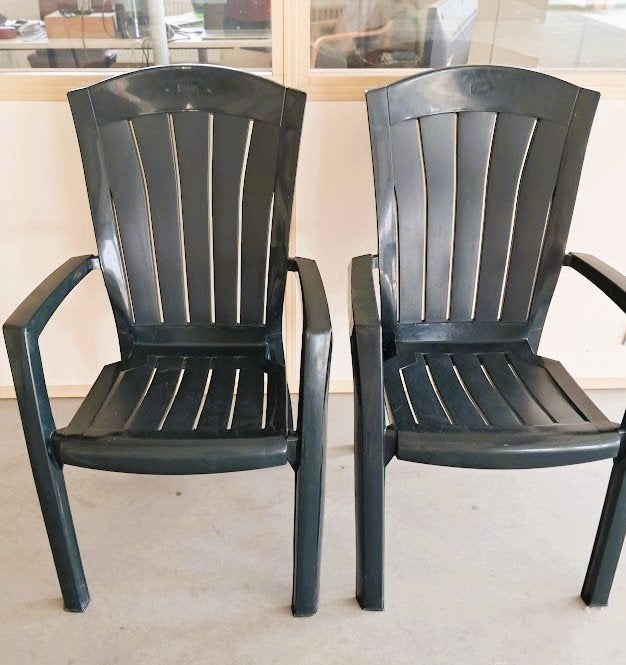 chaises de jardin en plastique à dossier haut, robustes, Jardin & Terrasse, Chaises de jardin, Enlèvement, Comme neuf, Synthétique