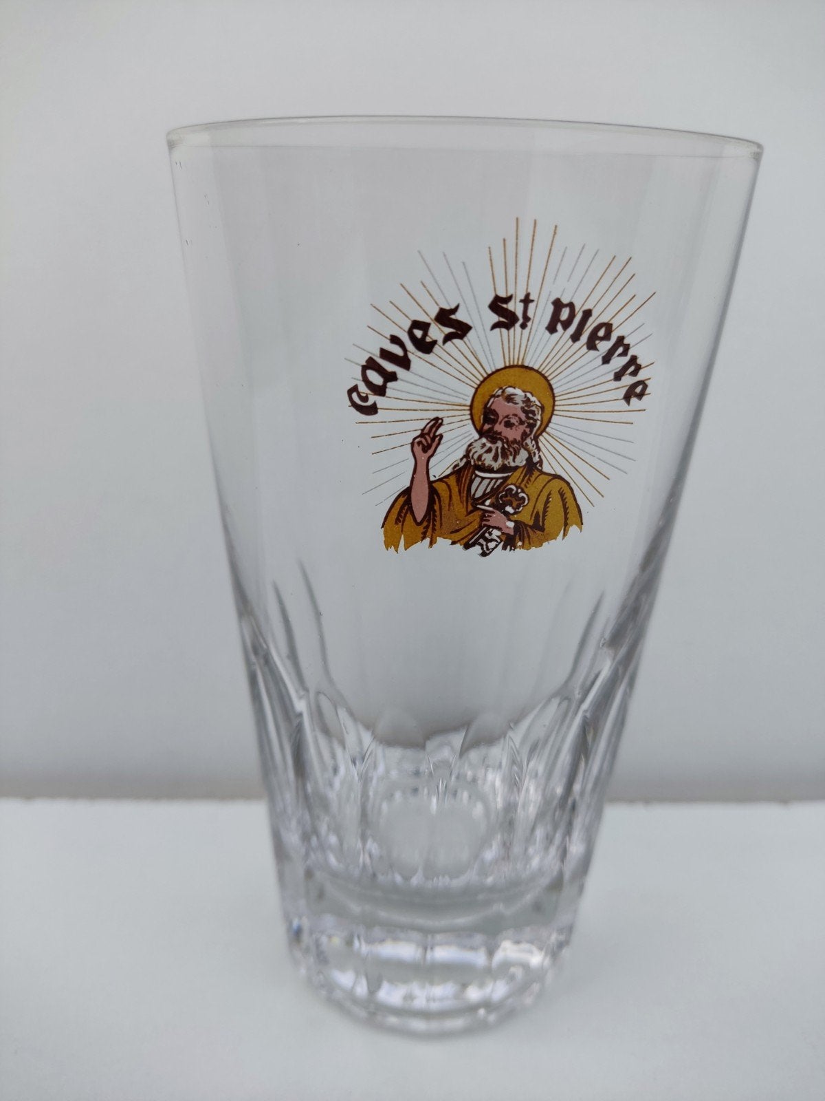 Verre à bière vintage Caves Saint-Pierre — Rare Geuze Glass, Collections, Enlèvement, Comme neuf, Verre ou Verres, Autres marques