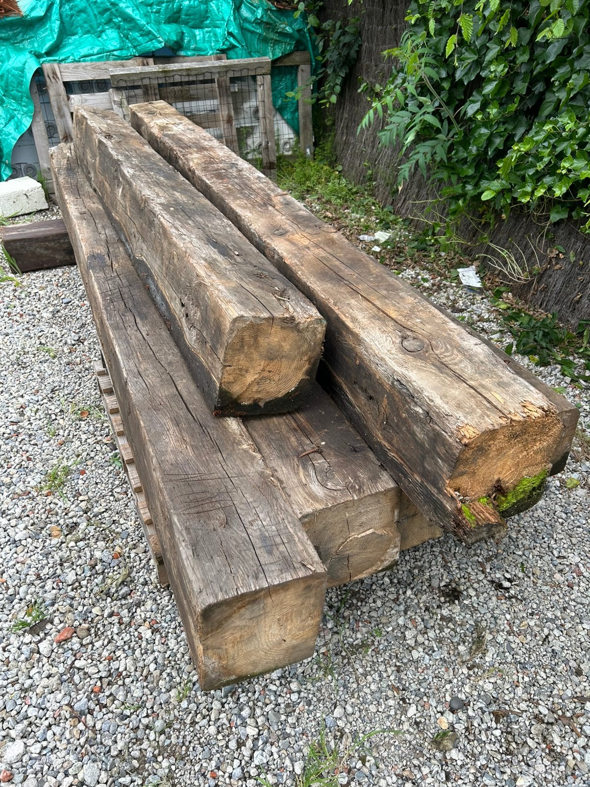 Oude dikke eiken balken, Ophalen, Gebruikt, 250 cm of meer, Balken