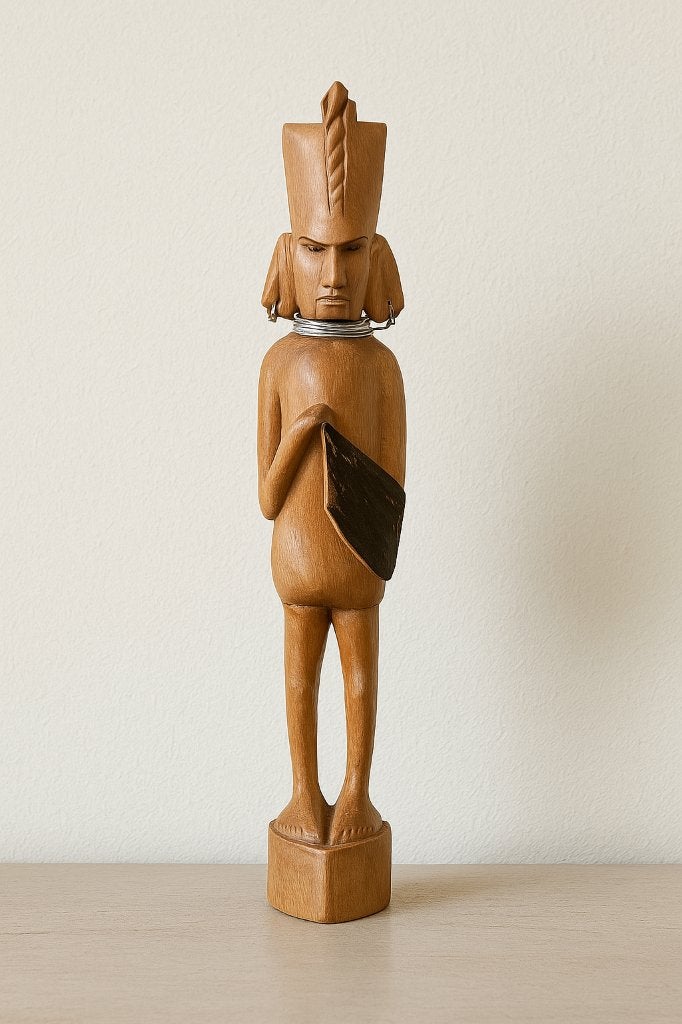 houten figuur uit Kenia authentiek Afrikaans kunstwerk, Antiek en Kunst, Overige onderwerpen, Ophalen of Verzenden, Handgemaakt