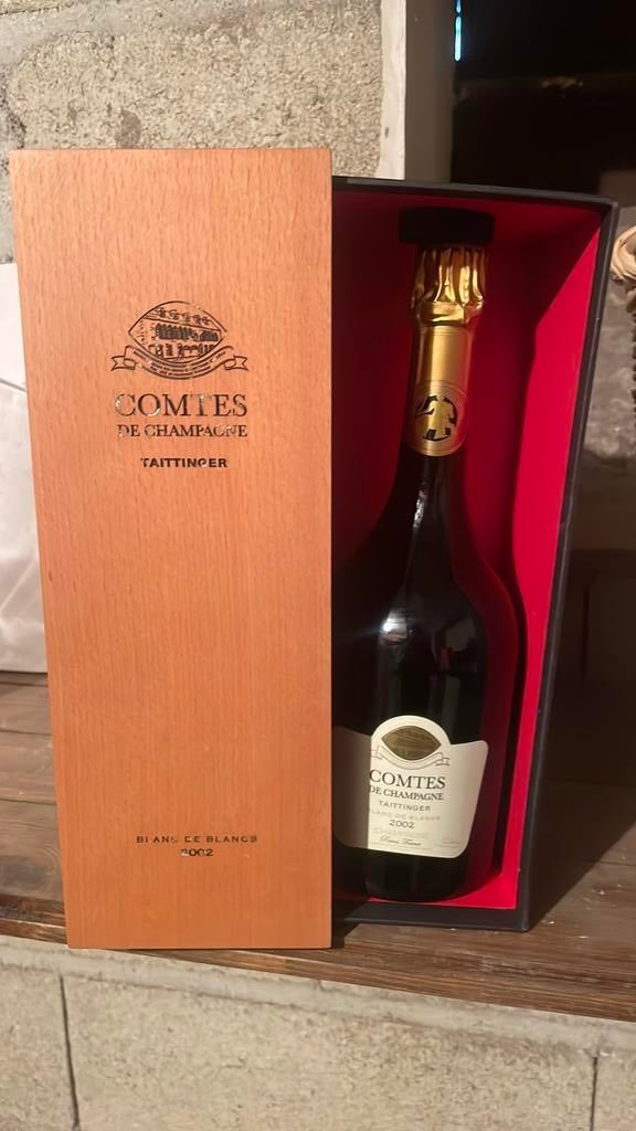 Champagne Taittinger comtes de champagne 2002 en coffret, Collections, Enlèvement ou Envoi, Comme neuf, Champagne