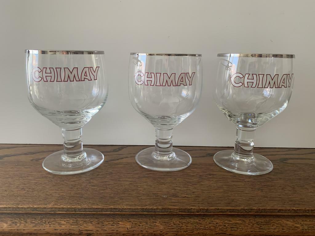 Verre à bière sur pied Chimay (3 disponibles), Enlèvement ou Envoi, Comme neuf, Verre ou Verres, Autres marques