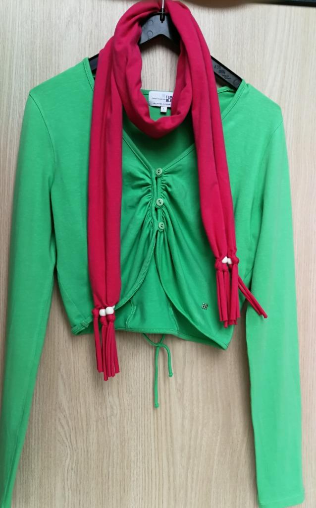 Gilet+écharpe verts - Terre Bleue - taille 158-164, Enlèvement ou Envoi, Pull ou Veste, Comme neuf, Terre bleue