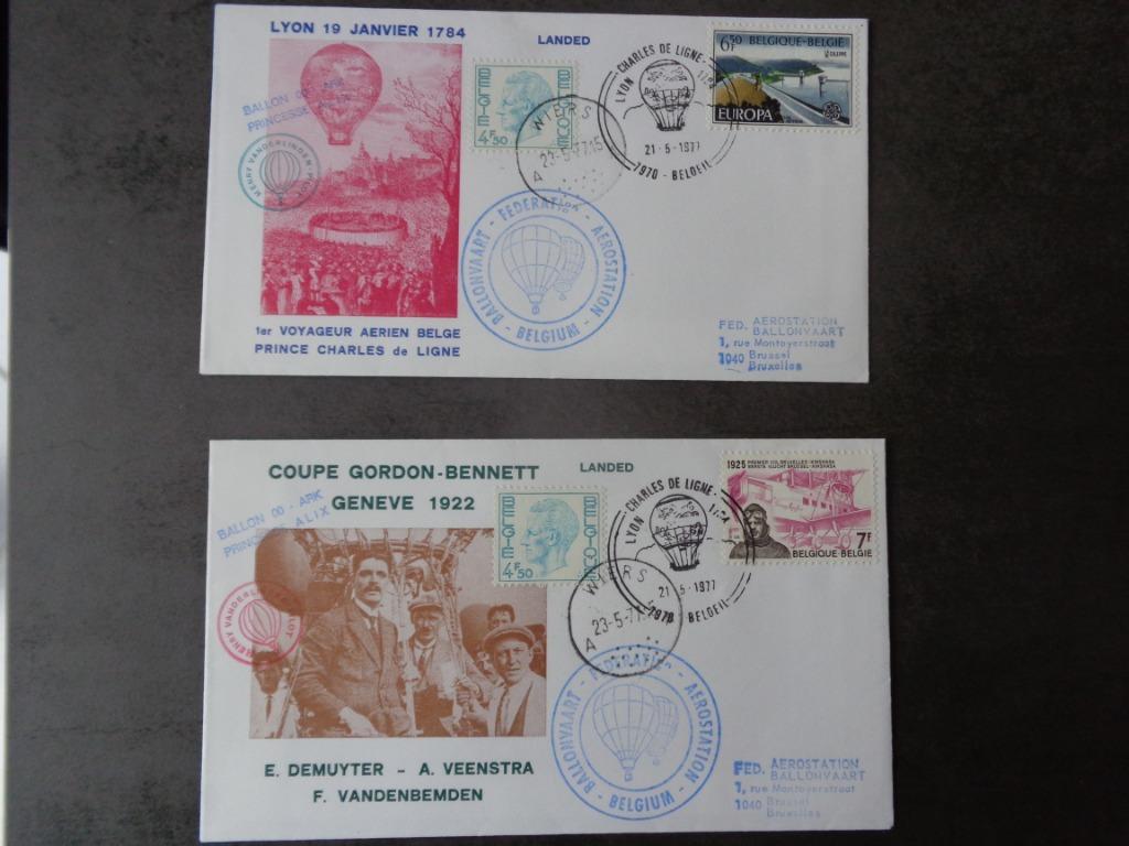 2 oude enveloppen met de stempel „Voyages en Balloon” 1977, Ophalen