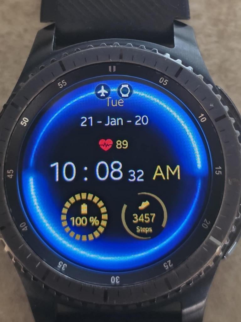 SAMSUNG Gear S3 Frontier - Smartwatch, Gebruikt, Zwart, Ophalen of Verzenden, Samsung