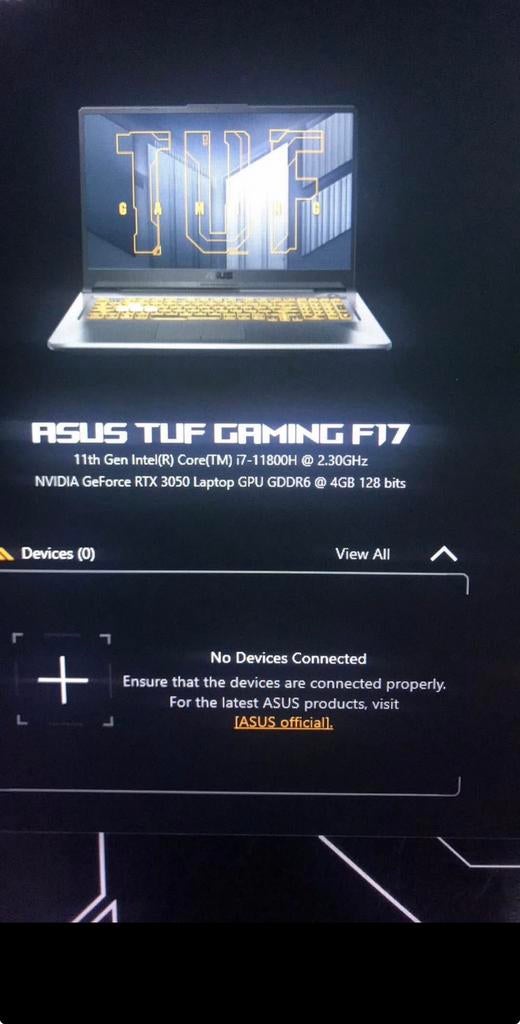 ASUS TUF GAMING 17 met gratis keyboard want W is weg, Ophalen, Zo goed als nieuw