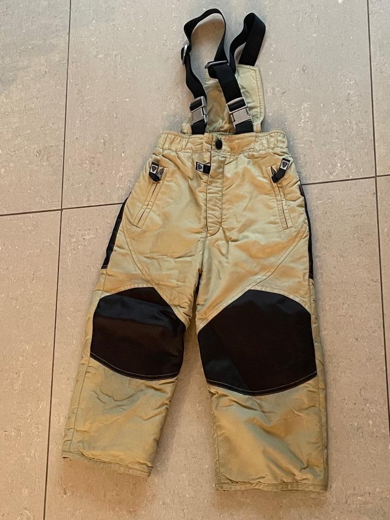 Ski broek kind Mt 104 beige / zwart Zo goed als nieuw, Ophalen, Zo goed als nieuw, Ski